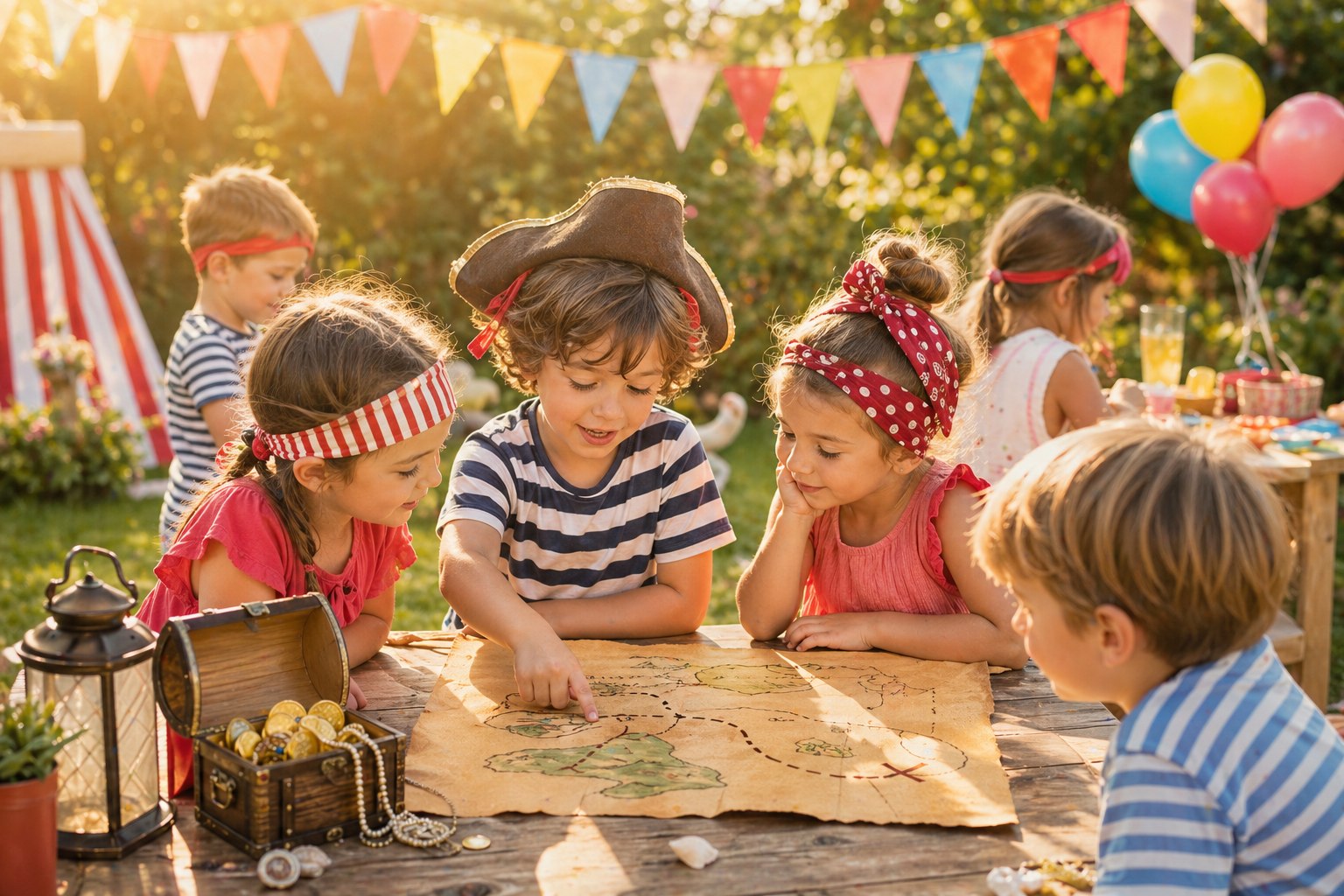 Piraten-Schatzsuche bei einer Kinderparty